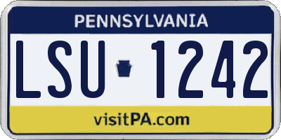 PA license plate LSU1242