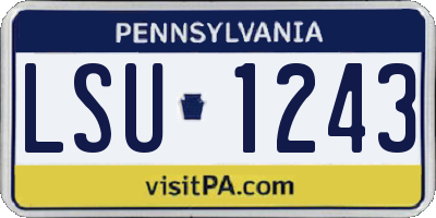 PA license plate LSU1243