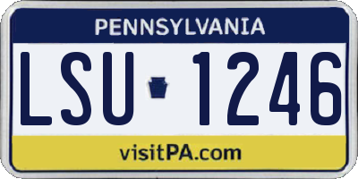 PA license plate LSU1246