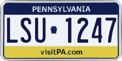 PA license plate LSU1247