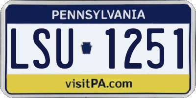 PA license plate LSU1251