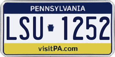 PA license plate LSU1252