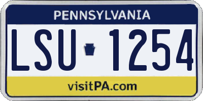 PA license plate LSU1254