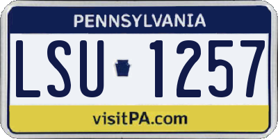 PA license plate LSU1257