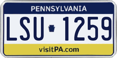 PA license plate LSU1259