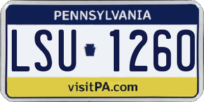 PA license plate LSU1260