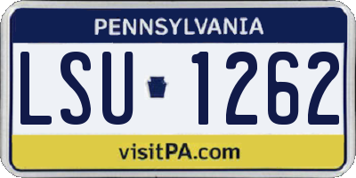 PA license plate LSU1262