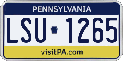 PA license plate LSU1265