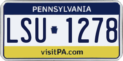 PA license plate LSU1278