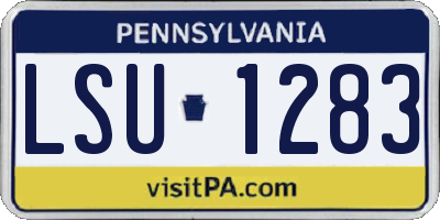 PA license plate LSU1283