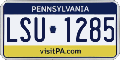 PA license plate LSU1285