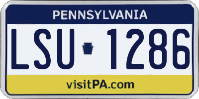 PA license plate LSU1286