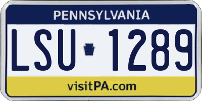 PA license plate LSU1289