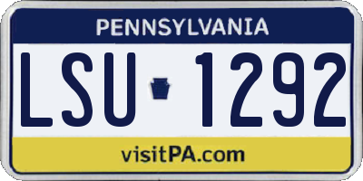 PA license plate LSU1292