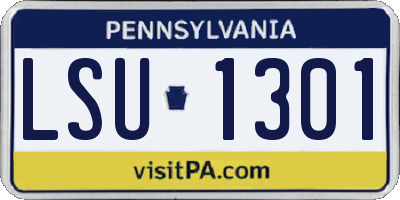 PA license plate LSU1301
