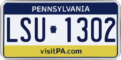 PA license plate LSU1302