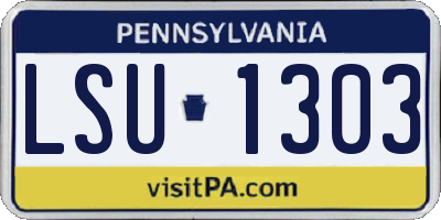 PA license plate LSU1303