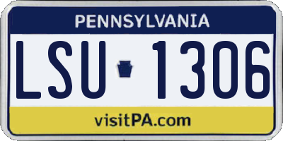 PA license plate LSU1306