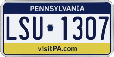 PA license plate LSU1307