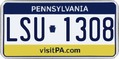 PA license plate LSU1308