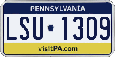 PA license plate LSU1309
