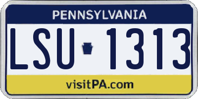 PA license plate LSU1313