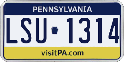 PA license plate LSU1314