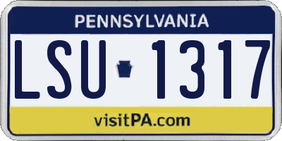 PA license plate LSU1317