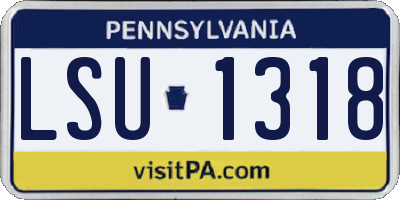 PA license plate LSU1318