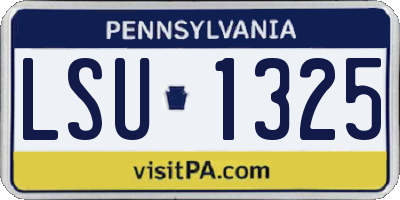 PA license plate LSU1325