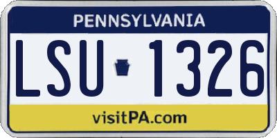 PA license plate LSU1326
