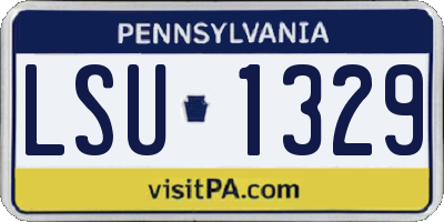 PA license plate LSU1329