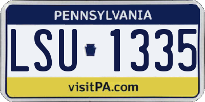PA license plate LSU1335
