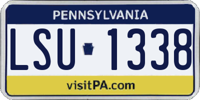 PA license plate LSU1338