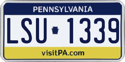 PA license plate LSU1339