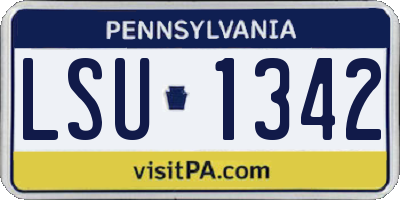 PA license plate LSU1342