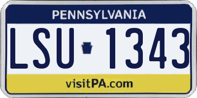 PA license plate LSU1343