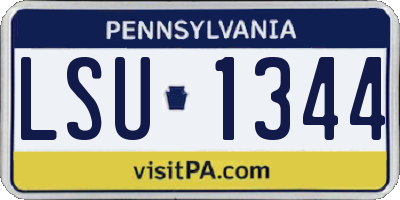PA license plate LSU1344