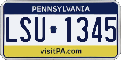 PA license plate LSU1345