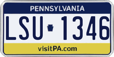 PA license plate LSU1346