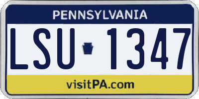 PA license plate LSU1347