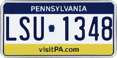 PA license plate LSU1348