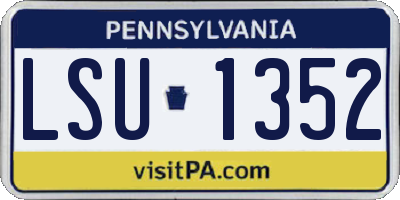 PA license plate LSU1352