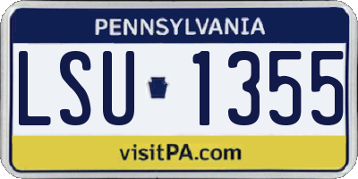 PA license plate LSU1355
