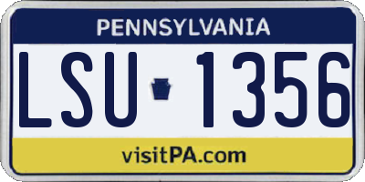 PA license plate LSU1356
