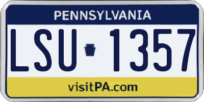 PA license plate LSU1357