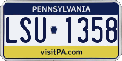 PA license plate LSU1358