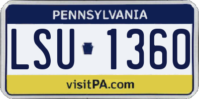 PA license plate LSU1360