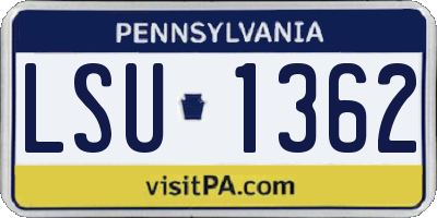 PA license plate LSU1362