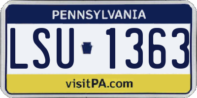 PA license plate LSU1363